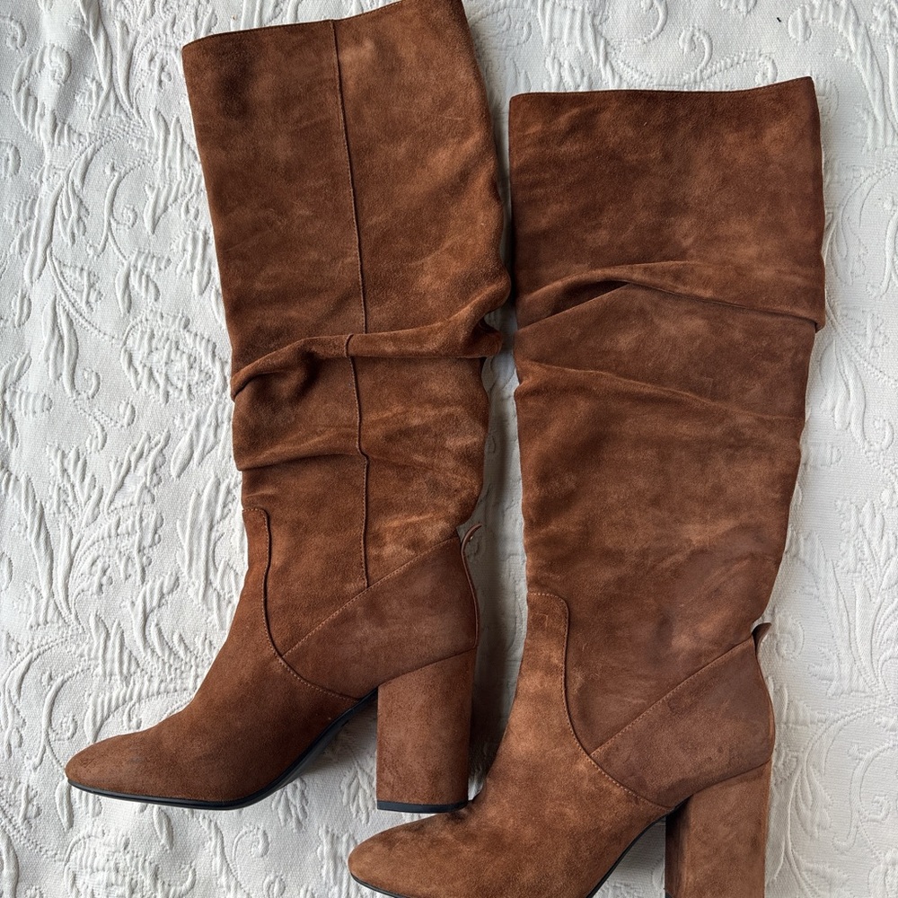 Coach Brown tall knee high suede boots